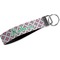 Linked Circles & Diamonds Webbing Keychain FOB with Metal