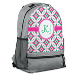 Linked Circles & Diamonds Backpack - Grey (Personalized)