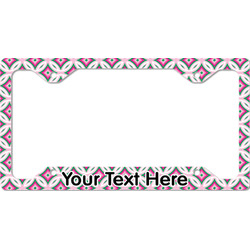 Linked Circles & Diamonds License Plate Frame - Style C (Personalized)