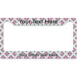 Linked Circles & Diamonds License Plate Frame - Style B (Personalized)