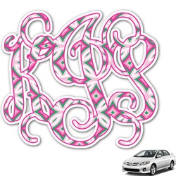 Linked Circles & Diamonds Monogram Car Decal (Personalized)