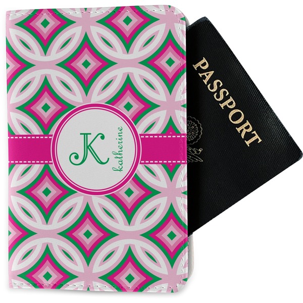 Custom Linked Circles & Diamonds Passport Holder - Fabric (Personalized)