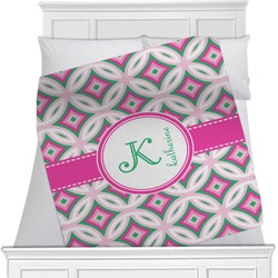 Linked Circles & Diamonds Minky Blanket - Twin / Full - 80"x60" - Double Sided (Personalized)
