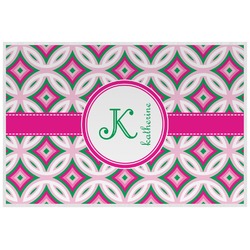 Linked Circles & Diamonds Laminated Placemat w/ Name and Initial