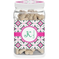 Linked Circles & Diamonds Dog Treat Jar (Personalized)