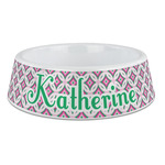 Linked Circles & Diamonds Plastic Dog Bowl - Large (Personalized)