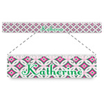 Linked Circles & Diamonds Plastic Ruler - 12" (Personalized)