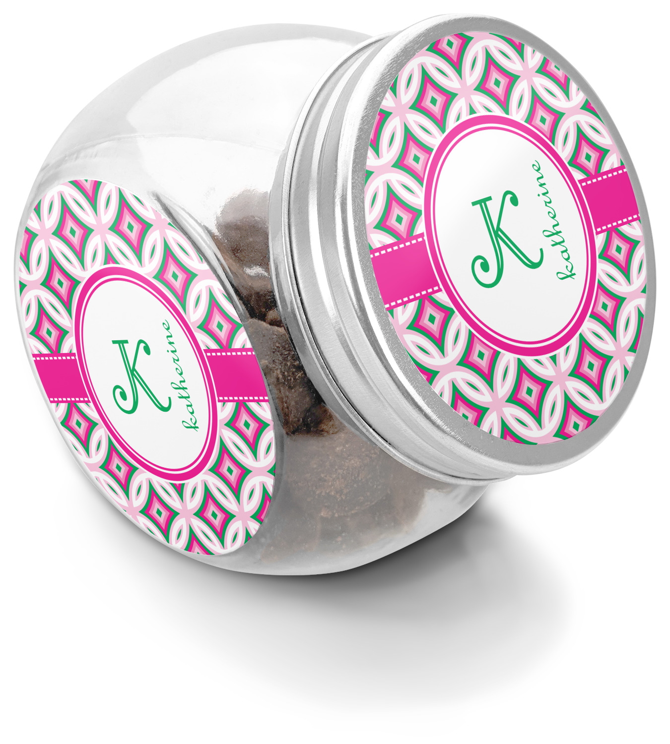 Linked Circles & Diamonds Puppy Treat Jar (Personalized ...