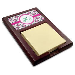 Linked Circles & Diamonds Red Mahogany Sticky Note Holder (Personalized)