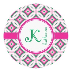 Linked Circles & Diamonds Round Decal - Small (Personalized)