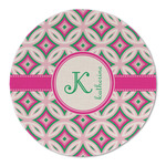 Linked Circles & Diamonds Round Linen Placemat - Single Sided (Personalized)