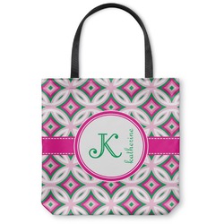 Linked Circles & Diamonds Canvas Tote Bag - Medium - 16"x16" (Personalized)