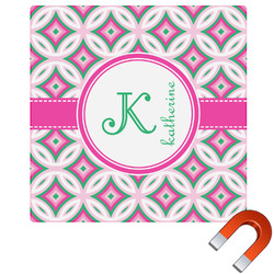 Linked Circles & Diamonds Square Car Magnet - 6" (Personalized)