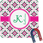 Linked Circles & Diamonds Square Fridge Magnet (Personalized)