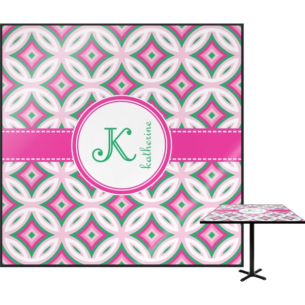 Custom Linked Circles & Diamonds Square Table Top - 30" (Personalized)