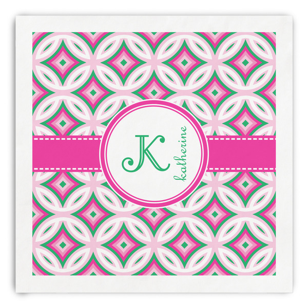 Custom Linked Circles & Diamonds Paper Dinner Napkins (Personalized)