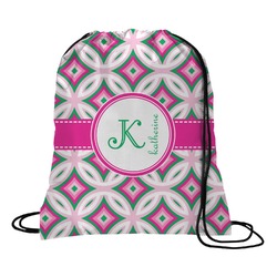Linked Circles & Diamonds Drawstring Backpack - Large (Personalized)