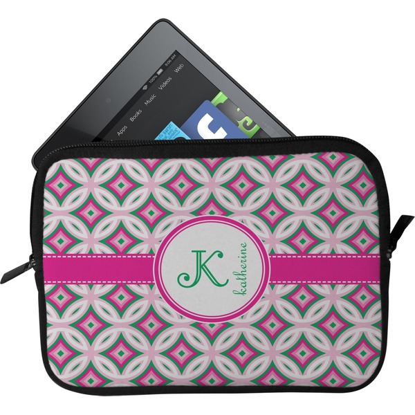 Custom Linked Circles & Diamonds Tablet Case / Sleeve - Small (Personalized)