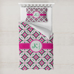 Linked Circles & Diamonds Toddler Bedding w/ Name and Initial