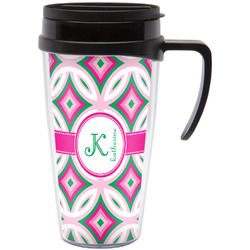 Linked Circles & Diamonds Acrylic Travel Mug with Handle (Personalized)