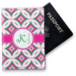 Linked Circles & Diamonds Vinyl Passport Holder (Personalized)