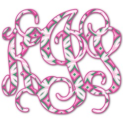 Linked Circles & Diamonds Monogram Decal - Small (Personalized)