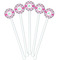 Linked Circles & Diamonds White Plastic 5.5" Stir Stick - Fan View