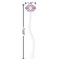 Linked Circles & Diamonds White Plastic 7" Stir Stick - Oval - Dimensions