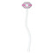 Linked Circles & Diamonds White Plastic 7" Stir Stick - Oval - Single Stick