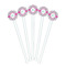 Linked Circles & Diamonds White Plastic 7" Stir Stick - Round - Fan View