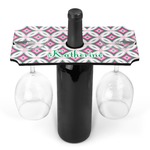 Linked Circles & Diamonds Wine Bottle & Glass Holder (Personalized)