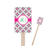 Linked Circles & Diamonds Rectangle Wooden Stir Sticks (Personalized)