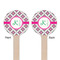 Linked Circles & Diamonds Wooden 6" Stir Stick - Round - Double Sided - Front & Back