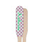 Linked Circles & Diamonds Wooden Food Pick - Paddle - Single Sided - Front & Back