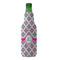 Linked Circles & Diamonds Zipper Bottle Cooler - FRONT (bottle)