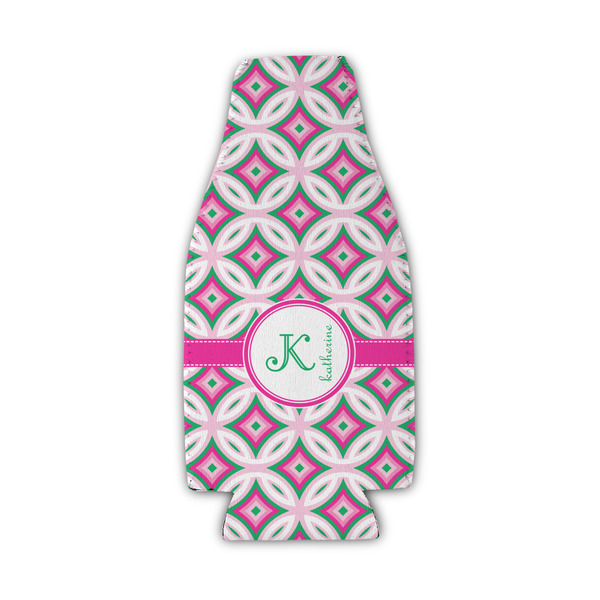 Custom Linked Circles & Diamonds Zipper Bottle Cooler (Personalized)