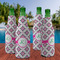 Linked Circles & Diamonds Zipper Bottle Cooler - Set of 4 - LIFESTYLE