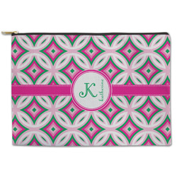 Linked Circles & Diamonds Zipper Pouch - Large - 12.5"x8.5" (Personalized)