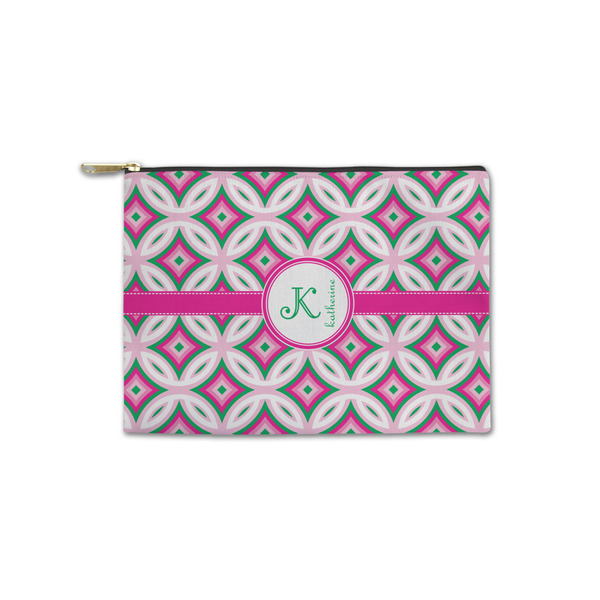 Custom Linked Circles & Diamonds Zipper Pouch - Small - 8.5"x6" (Personalized)