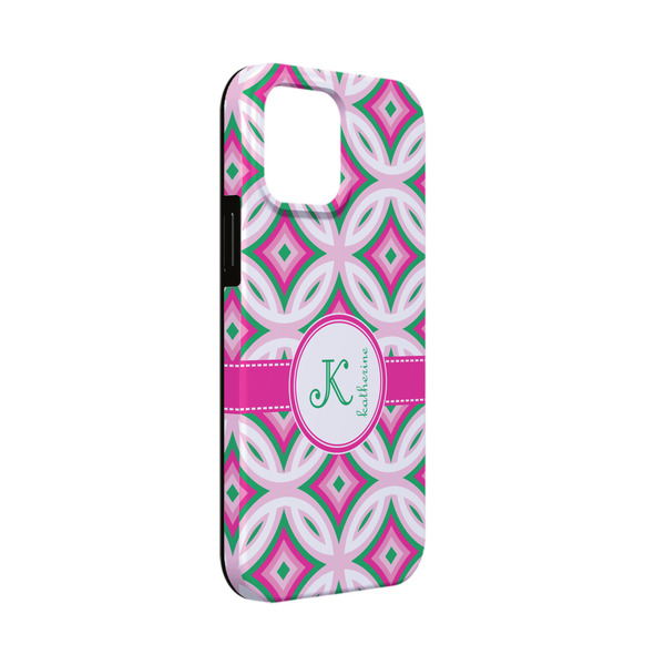 Custom Linked Circles & Diamonds iPhone Case - Rubber Lined - iPhone 13 Mini (Personalized)