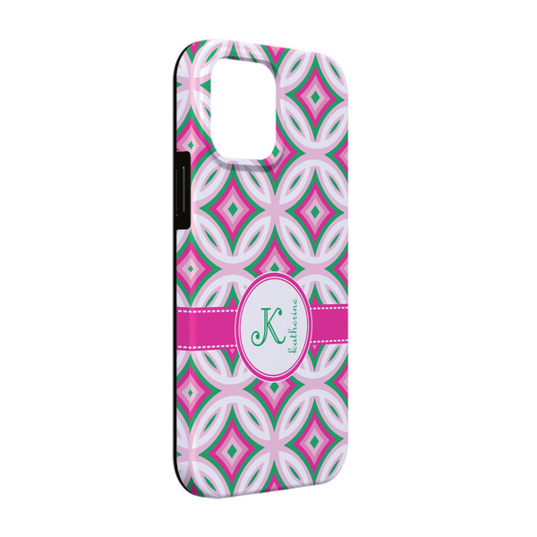 Custom Linked Circles & Diamonds iPhone Case - Rubber Lined - iPhone 13 Pro (Personalized)