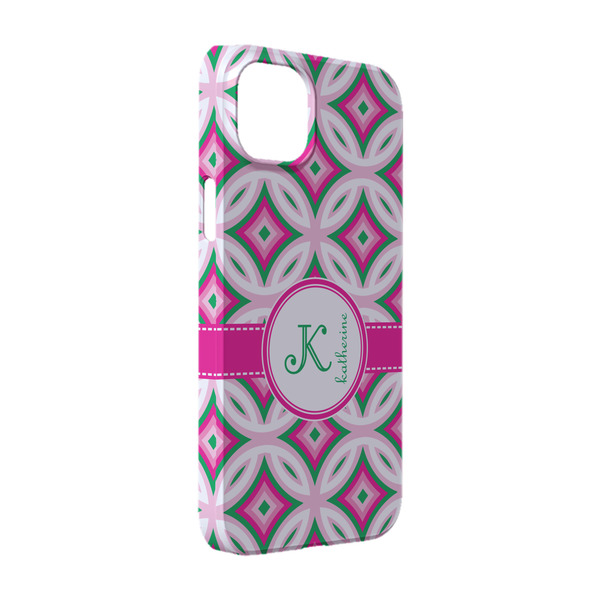 Custom Linked Circles & Diamonds iPhone Case - Plastic - iPhone 14 (Personalized)