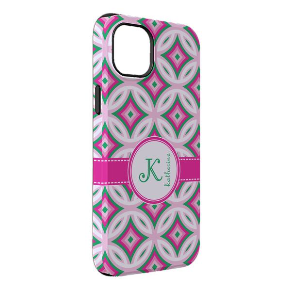 Custom Linked Circles & Diamonds iPhone Case - Rubber Lined - iPhone 14 Plus (Personalized)