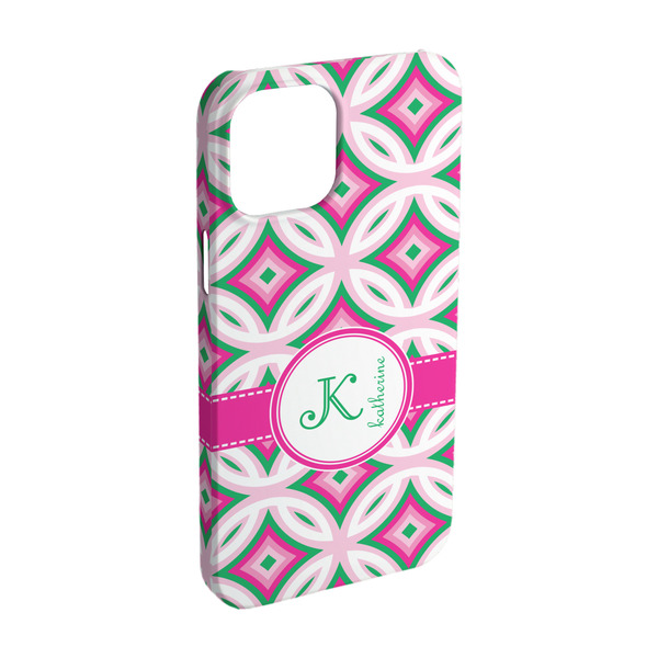 Custom Linked Circles & Diamonds iPhone Case - Plastic - iPhone 15 (Personalized)