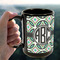 Geometric Circles 15oz. Black Mug - LIFESTYLE