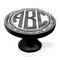 Geometric Circles Black Custom Cabinet Knob (Side)