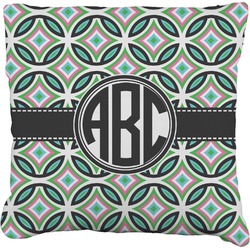 Geometric Circles Faux-Linen Throw Pillow (Personalized)
