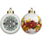 Geometric Circles Ceramic Christmas Ornament - Poinsettias (APPROVAL)