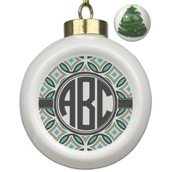 Geometric Circles Ceramic Ball Ornament - Christmas Tree (Personalized)
