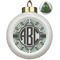 Geometric Circles Ceramic Christmas Ornament - Xmas Tree (Front View)